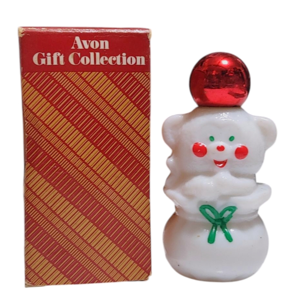 Avon Christmas Snug Cub Decanter W Here's My Heart Cologne 1 Fl Oz. New In BoxTh